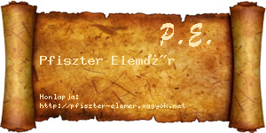 Pfiszter Elemér névjegykártya