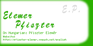 elemer pfiszter business card